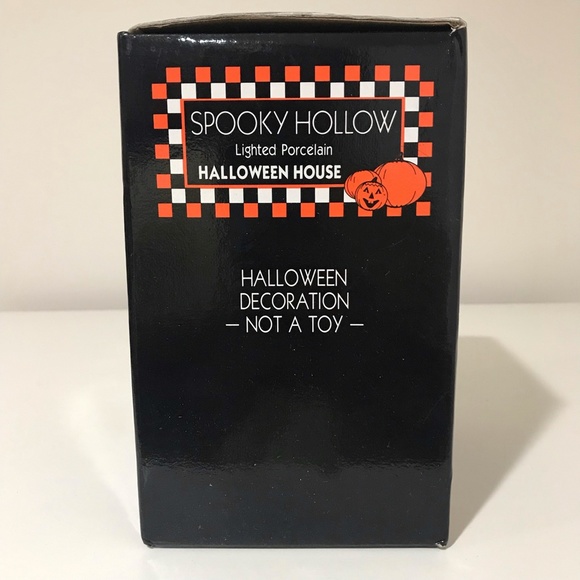 Vintage 1996 Spooky Hollow Lighted Porcelain Halloween House No Light and Cord - Picture 10 of 12